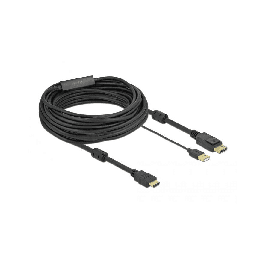 Kábel HDMI Typ A - DisplayPort - USB Typ A Delock 10 m 4K