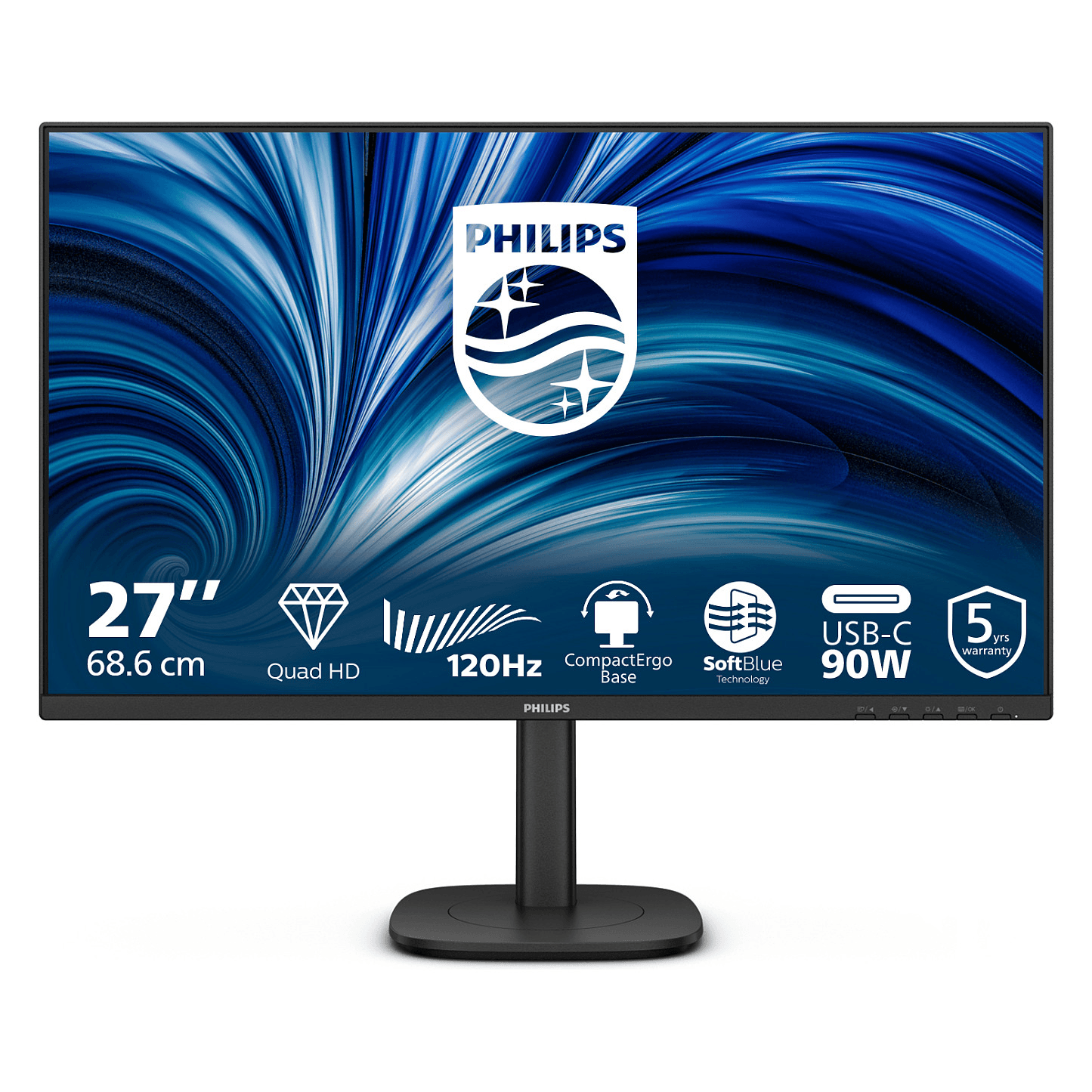Philips 3000 series 27B2U3601/00 LCD monitor 68,6 cm (27") 2560 x 1440 px Quad HD Čierna