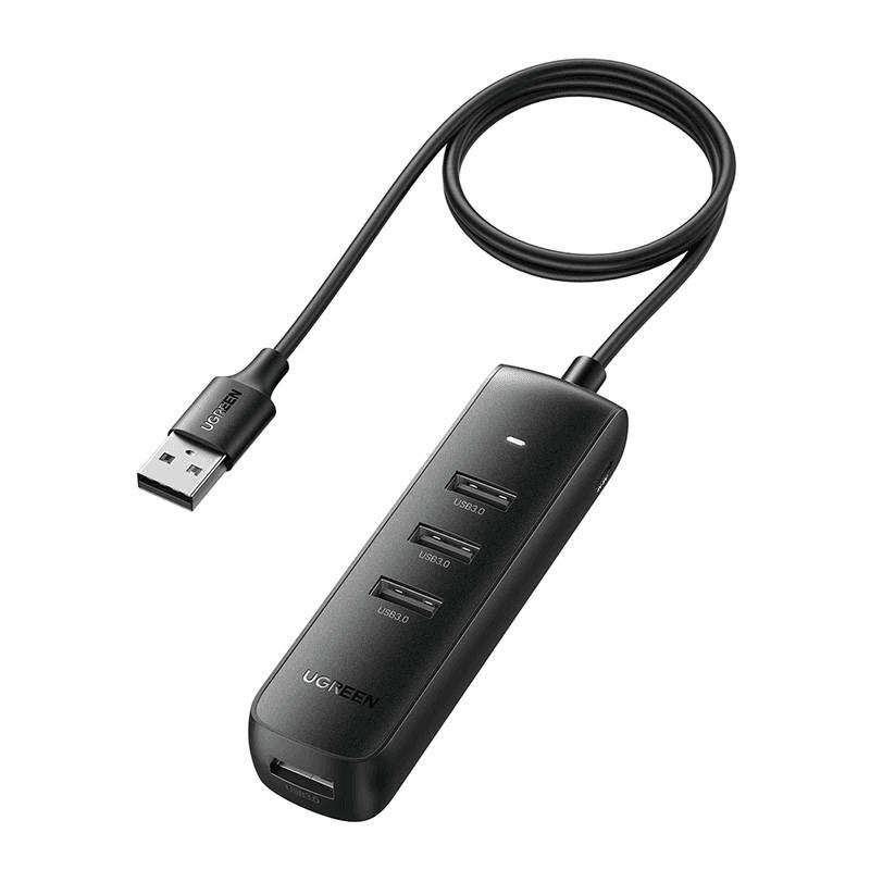 Ugreen 10915 hub USB 3.2 Gen 1 (3.1 Gen 1) Type-A 5000 Mbit/s Čierna