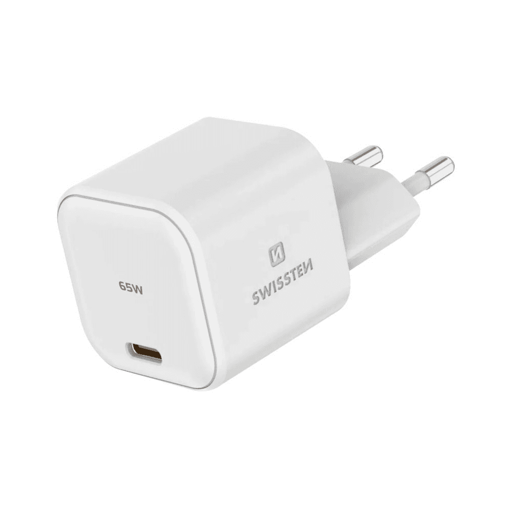 RÝCHLA NABÍJAČKA SIEŤOVÁ USB-C 65W GaN SWISSTEN POWER DELIVERY BIELA