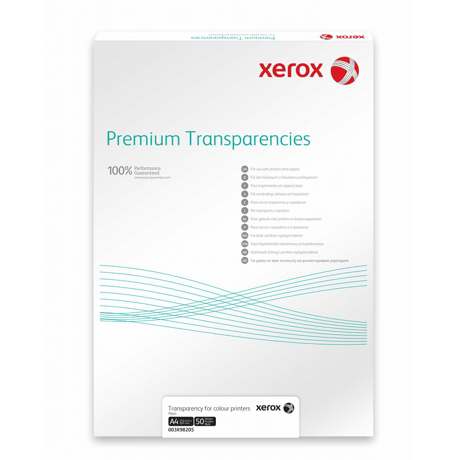 Xerox Transparant A4 Plain 100 listy
