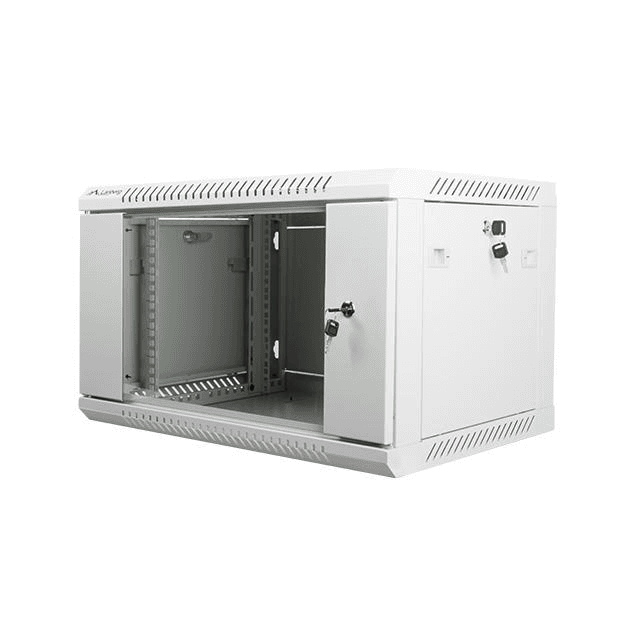 Inštalačná skriňa závesná 19'' 6U 600X450mm sivá (sklenené dvere)