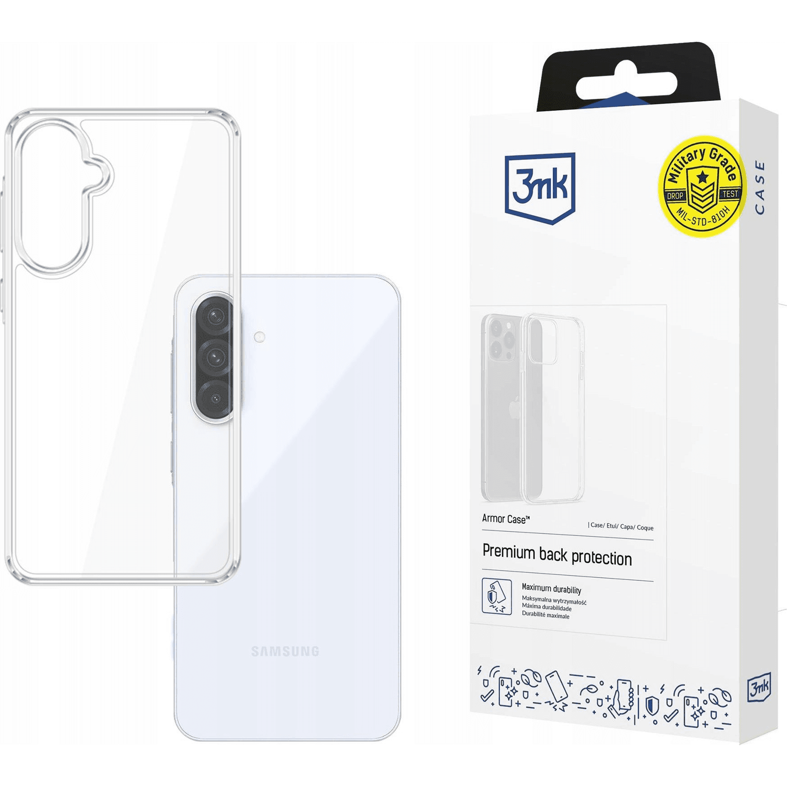 Pancierové puzdro pre Samsung Galaxy A36 / A56 3mk Armor Case priehľadné