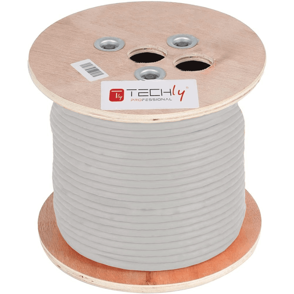 Techly ITP-C6A-FLS305 sieťový kábel Šedá 305 m Cat6a S/FTP (S-STP)
