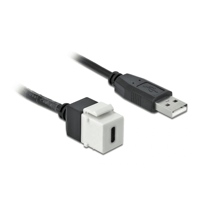 Keystone modul USB 2.0 C zásuvka na USB 2.0 A s káblom Delock 86382