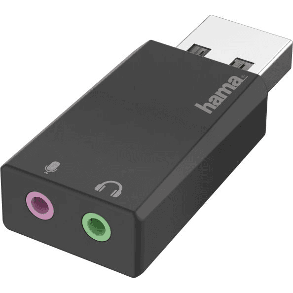 Hama 00200323 káblová redukcia USB 2x3.5 mm Čierna