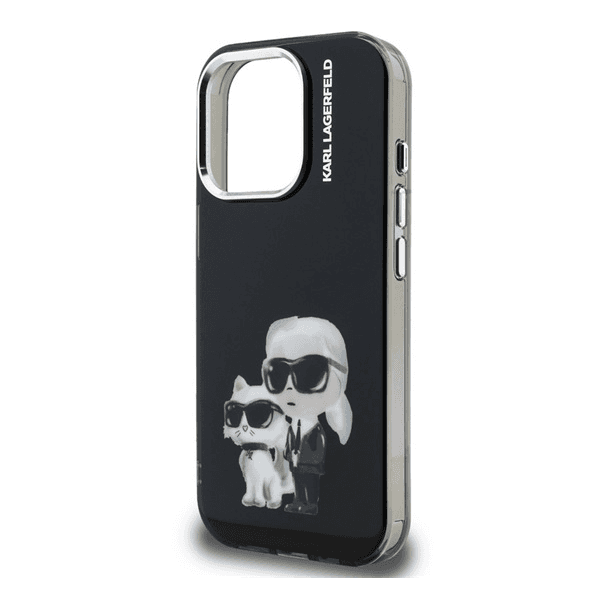 Karl Lagerfeld IML Aquarelle Karl and Zadný Kryt pre iPhone 15 Pre Black