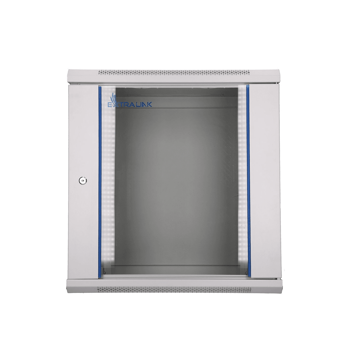 Závesná skrinka rack 12U 600x600 šedá sklenená
