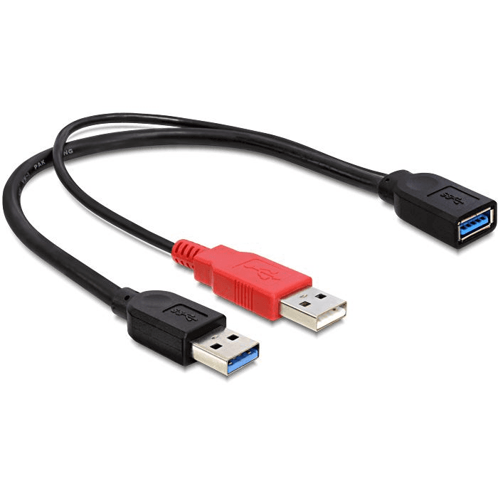 USB kábel Delock 83176 čierny, červený 0,3 m