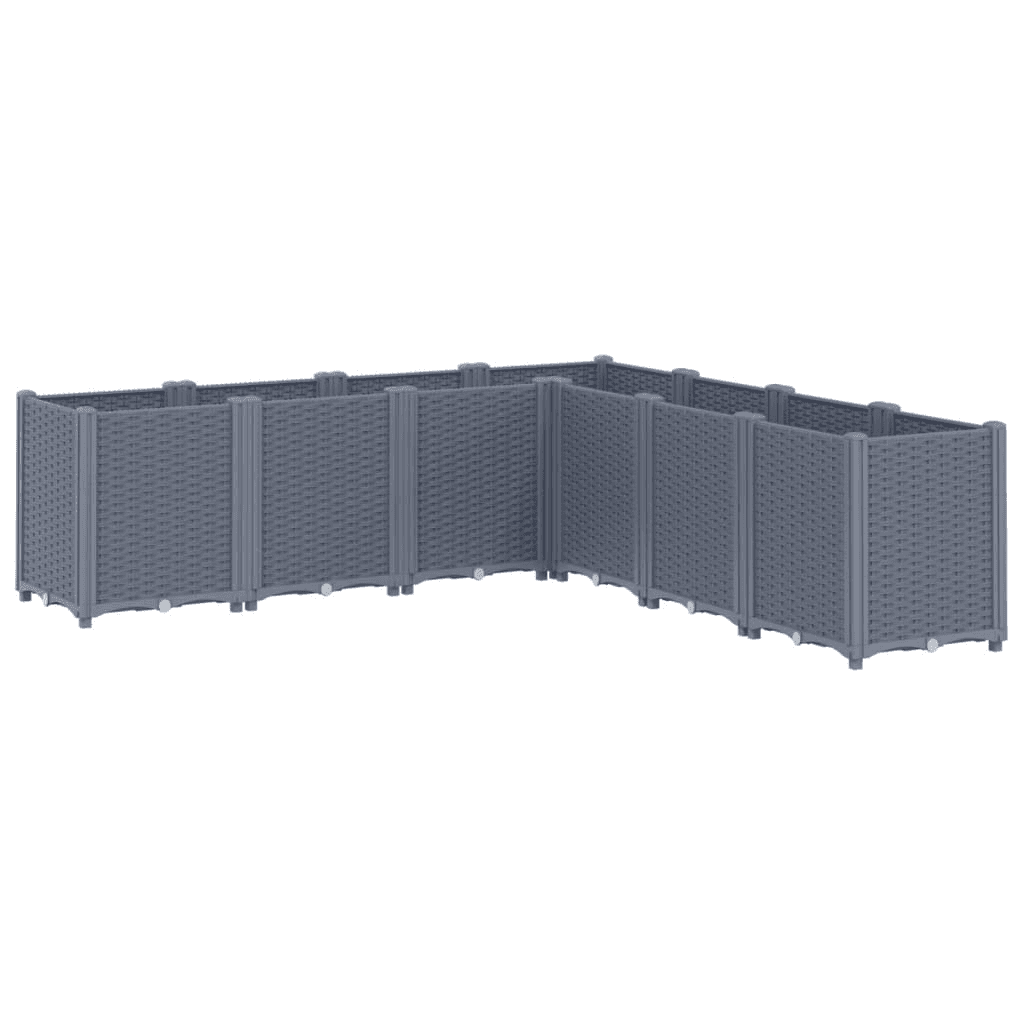 Kvetináč plast odtiene šedej a striebornej VidaXL 160 cm x 160 x 53 cm