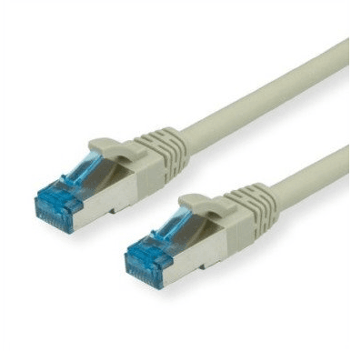 VALUE Sieťový kábel LAN S/FTP Cat.6A RJ45 sivý 0,15m