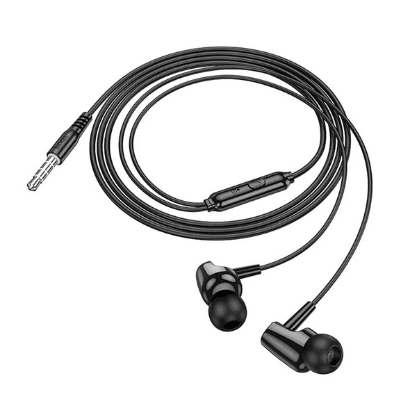 HOCO káblové slúchadlá Jack 3,5 mm s mikrofónom M112 čierne, do uší