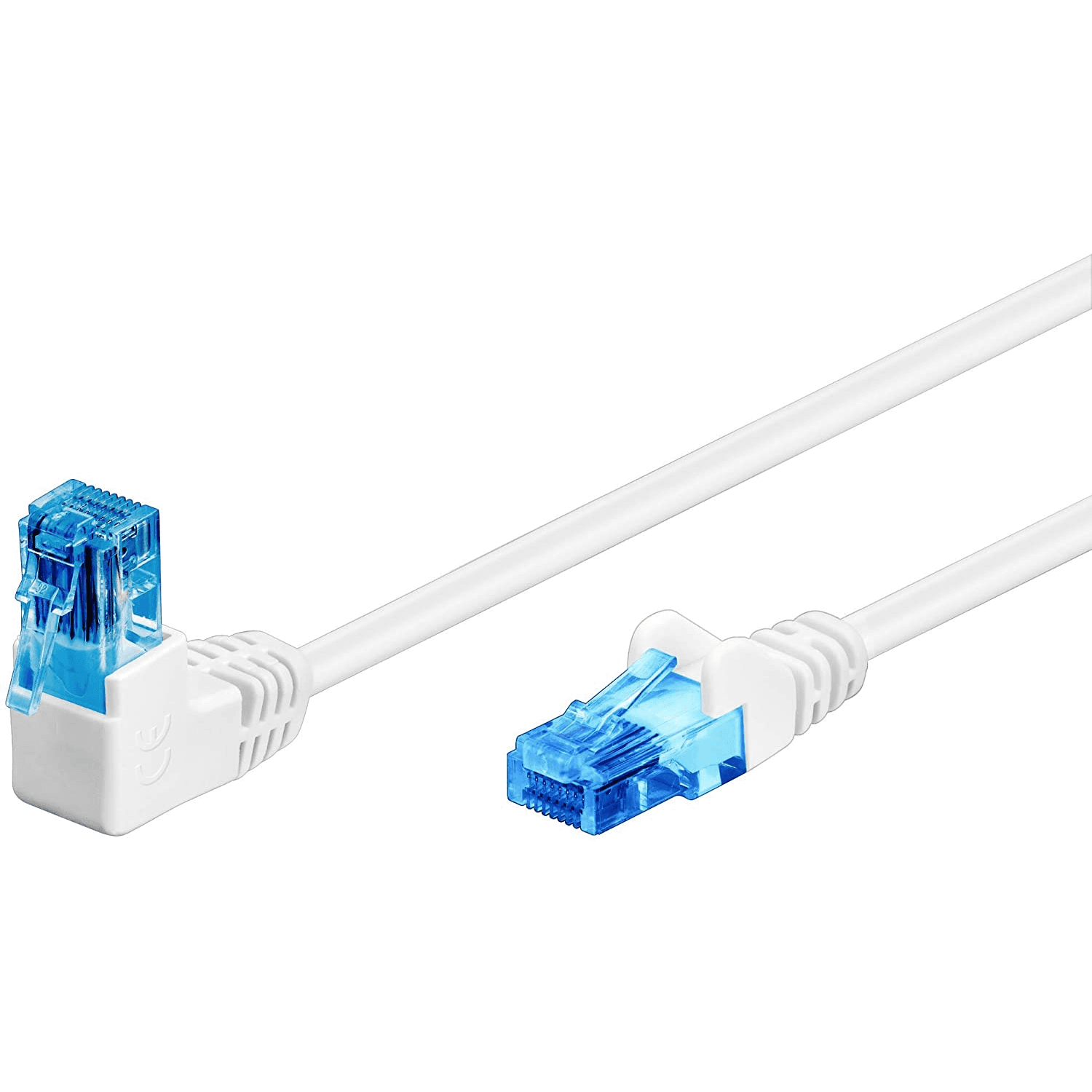 Patchcord CAT 6A U/UTP uhlový 1x 90 biely 2m 51537