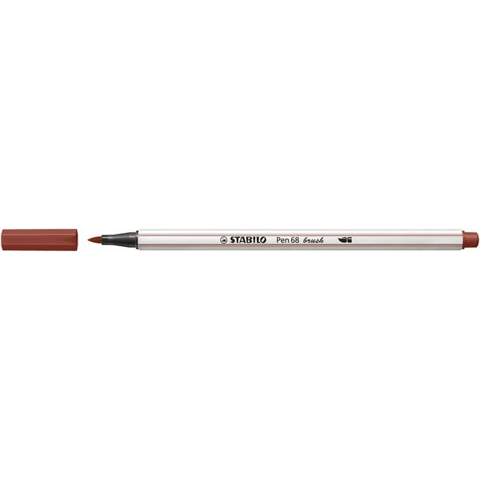 STABILO Pen 68 brush značkovač Hnedá 1 kusov