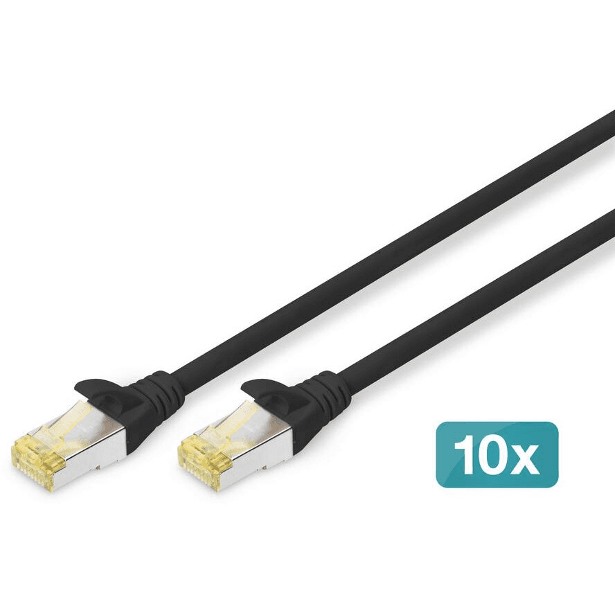 Digitus LAN kábel Cat 6A - 2m - 10 kusov - RJ45 sieťový kábel - S/FTP Shie