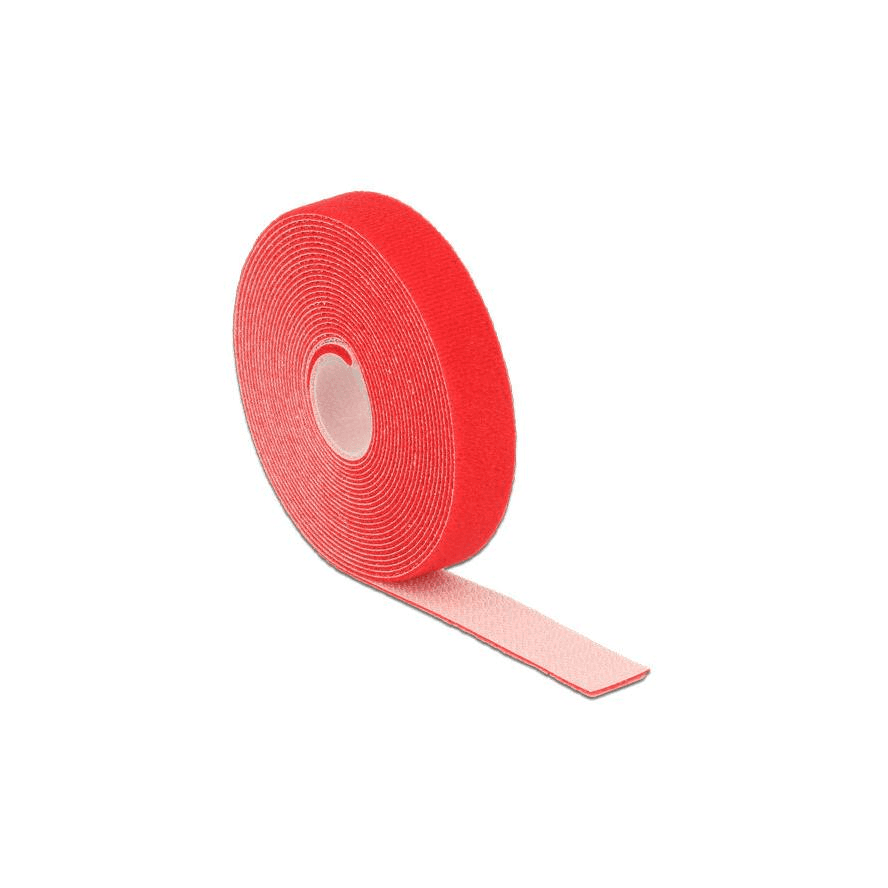 Suchý zips na rolke 5m × 20mm, červený Delock 18723
