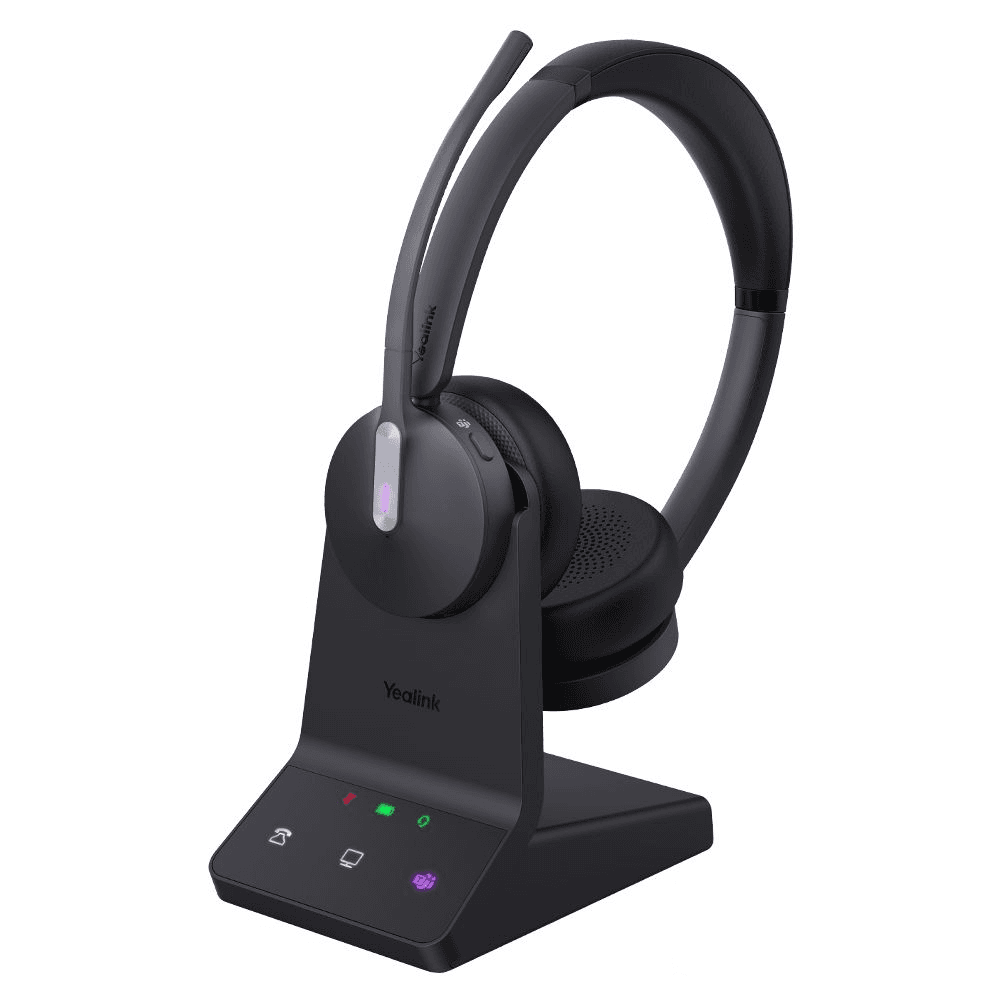 Yealink WH64 Dual Teams Slúchadlá s mikrofónom Bezdrôtový Pres hlavu Kancelária / call centrum Micro-USB Bluetooth Čierna