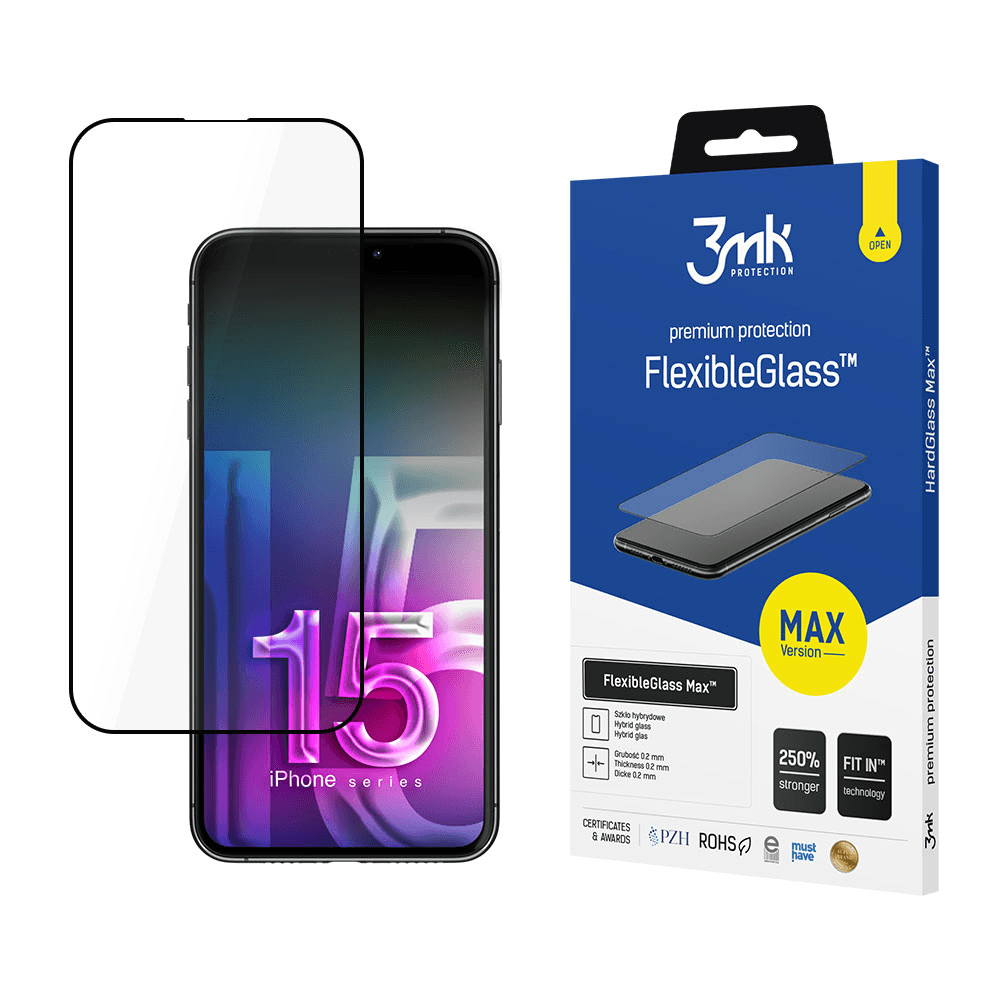Hybridné sklo pre Apple iPhone 15 Pro 3mk Flexible Glass Max - neprasknúce