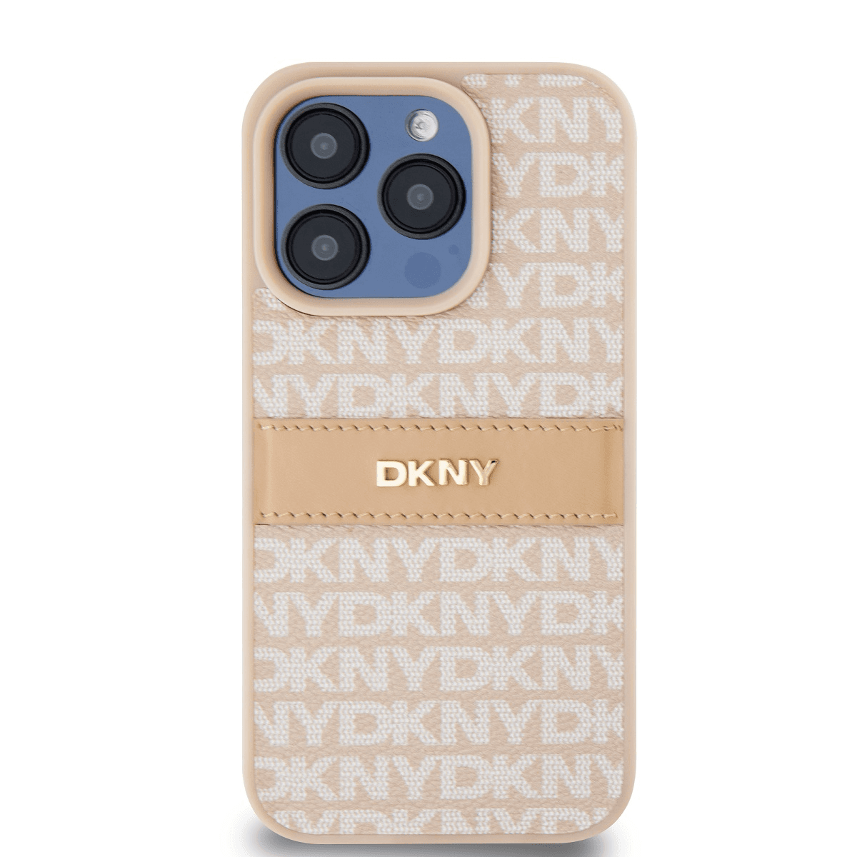 Zadný Kryt DKNY pre Apple iPhone 15 Pro Leather Mono Stripe ružový
