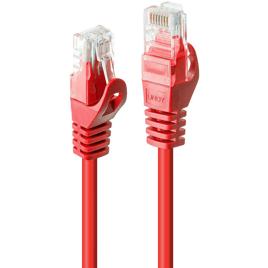 Lindy Rj45/Rj45 Cat6 2m sieťový kábel Červená U/UTP (UTP)