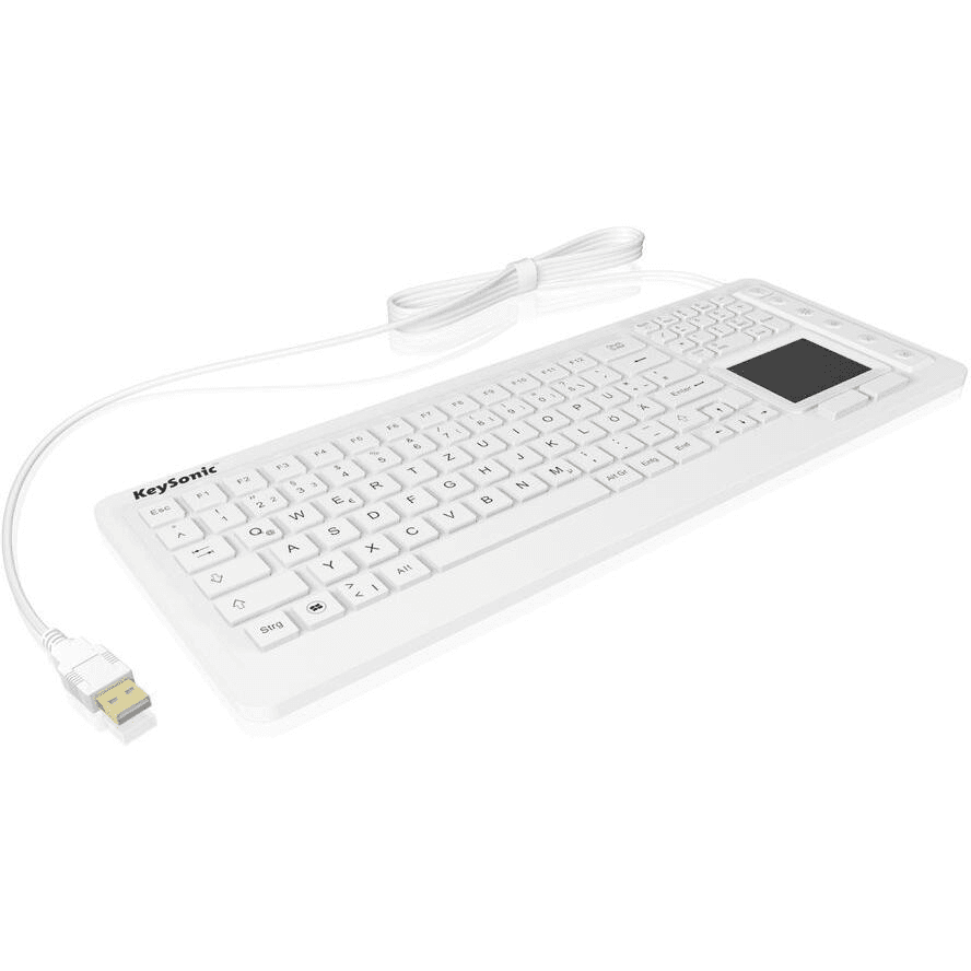 KeySonic KSK-6231INEL klávesnica USB QWERTZ Nemecký Biela