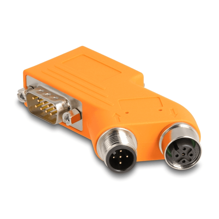 Adaptér DB9 na 2x M12 A-kódovaný, samec/samica, 5-pinový rozbočovač CAN