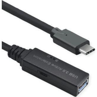 Aktívny USB 3.2 Gen 1 predlžovací kábel (Repeater) A - C, čierny, 15 m