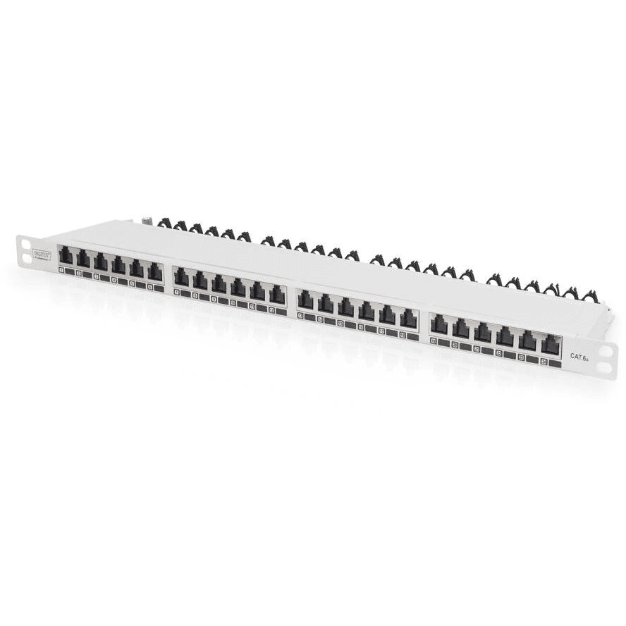 Patch panel 24-portový RJ45 kat.6A tienený 0.