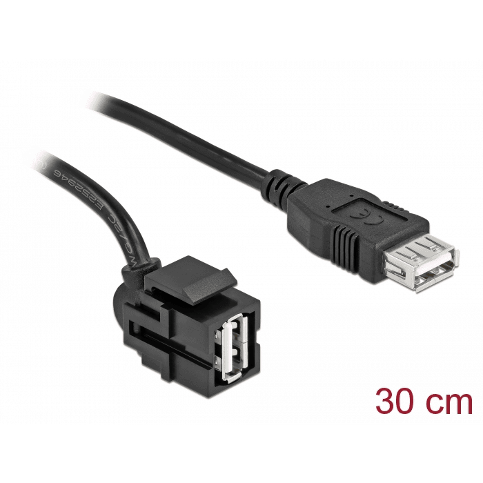 Keystone modul USB 2.0 A zásuvka 250° na USB 2.0 A zástrčka Delock 86870