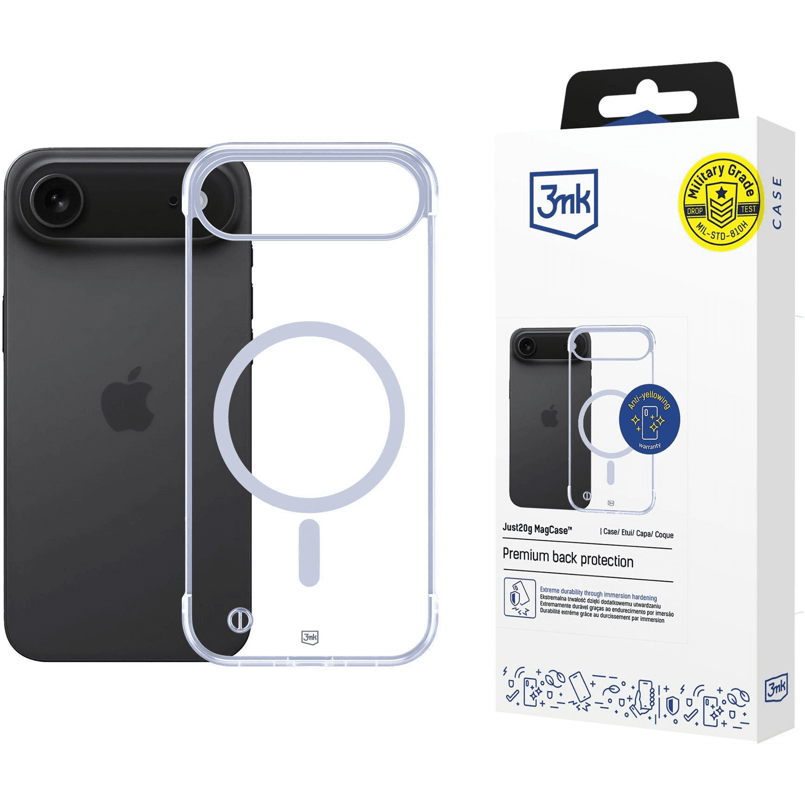 Nežltnúce Puzdro MagSafe kryt na Apple iPhone 17 Air 3mk Just20g MagCase