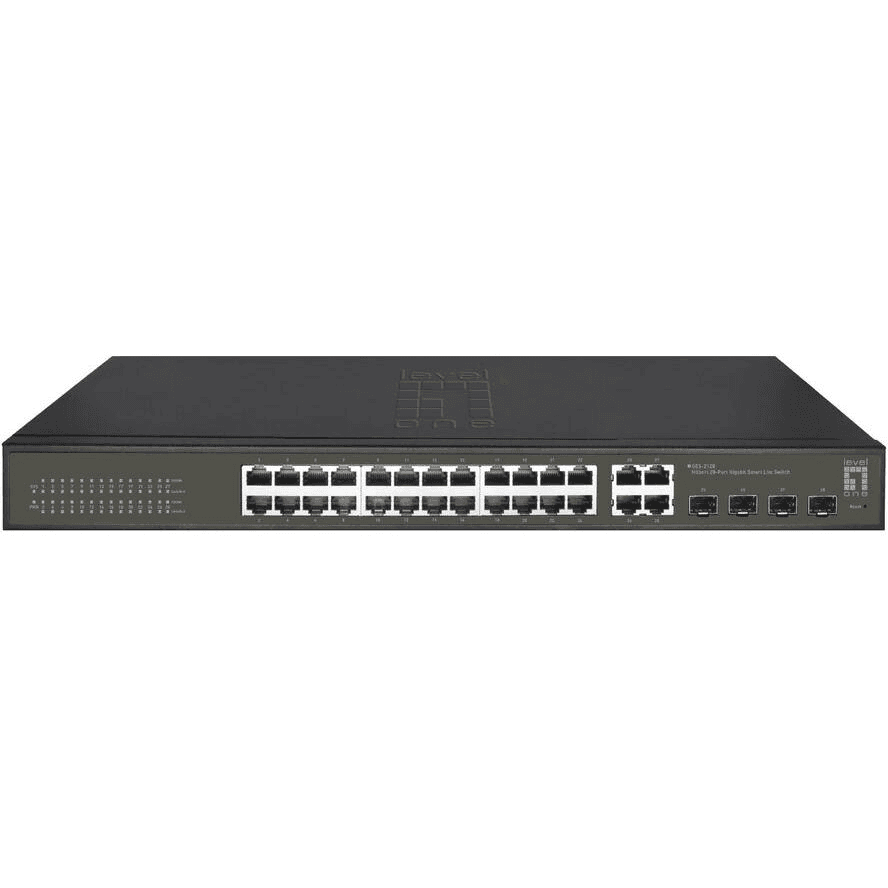 LevelOne GES-2128 sieťový prepínač Riadený L2 Gigabit Ethernet (10/100/1000) Čierna