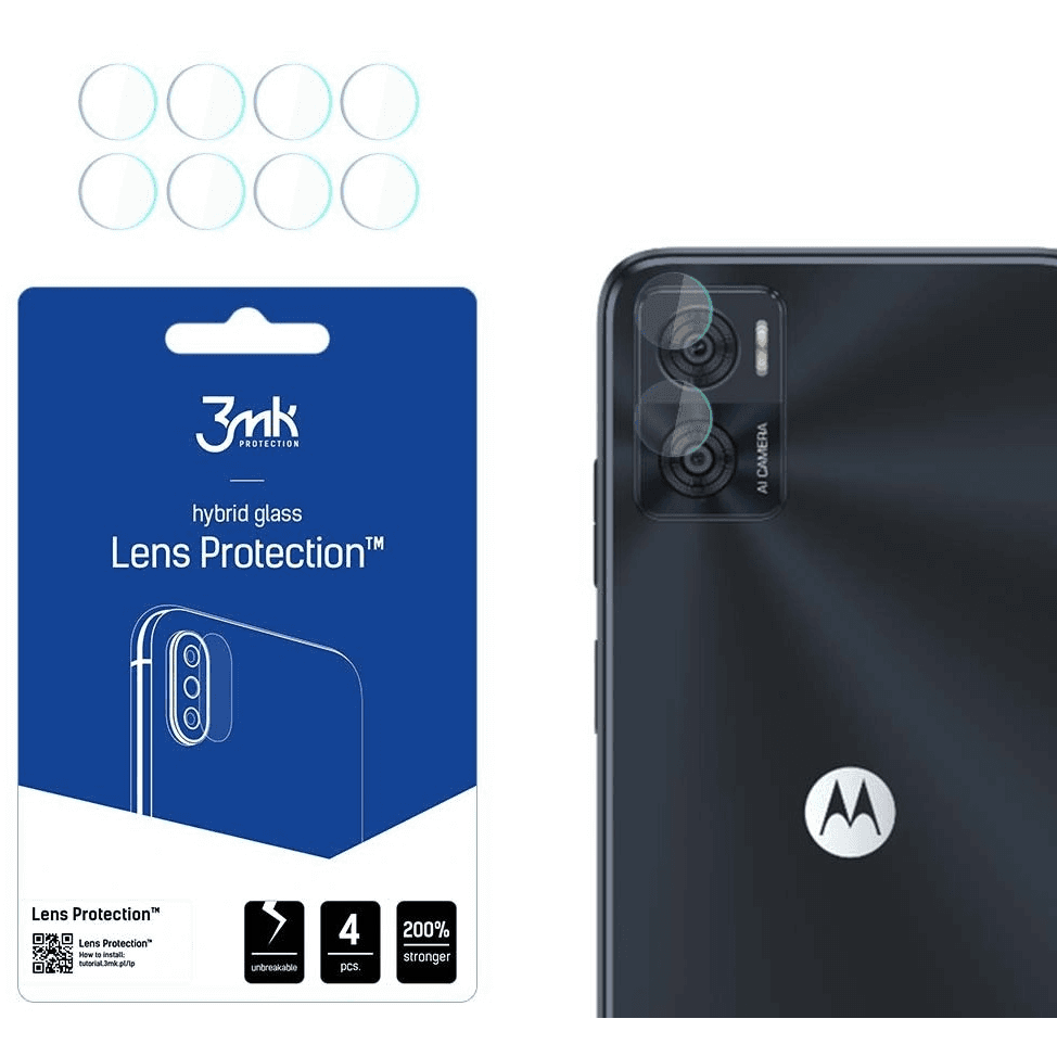 Hybridné sklo 3MK pre Motorola Moto E22 4 ks