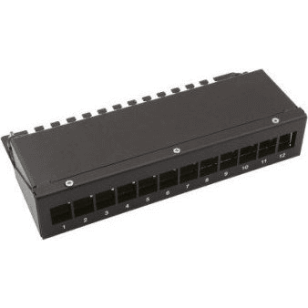 VALUE Patchpanel pre keystone moduly STP, 12 portov, neosadený, čierny