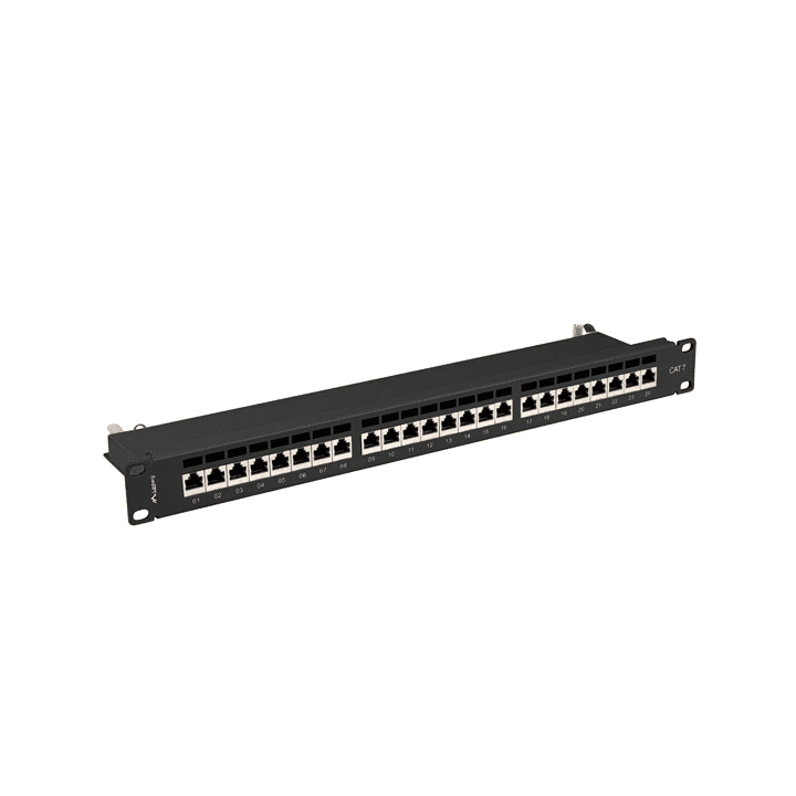 Patchpanel Lanberg 19'' 24xRJ45 1U kat.7 čierny