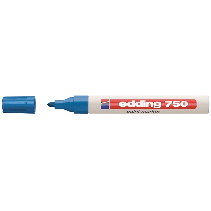 Olejová fixka Edding 750-9 hrubá 2-4mm - lesklá svetlomodrá