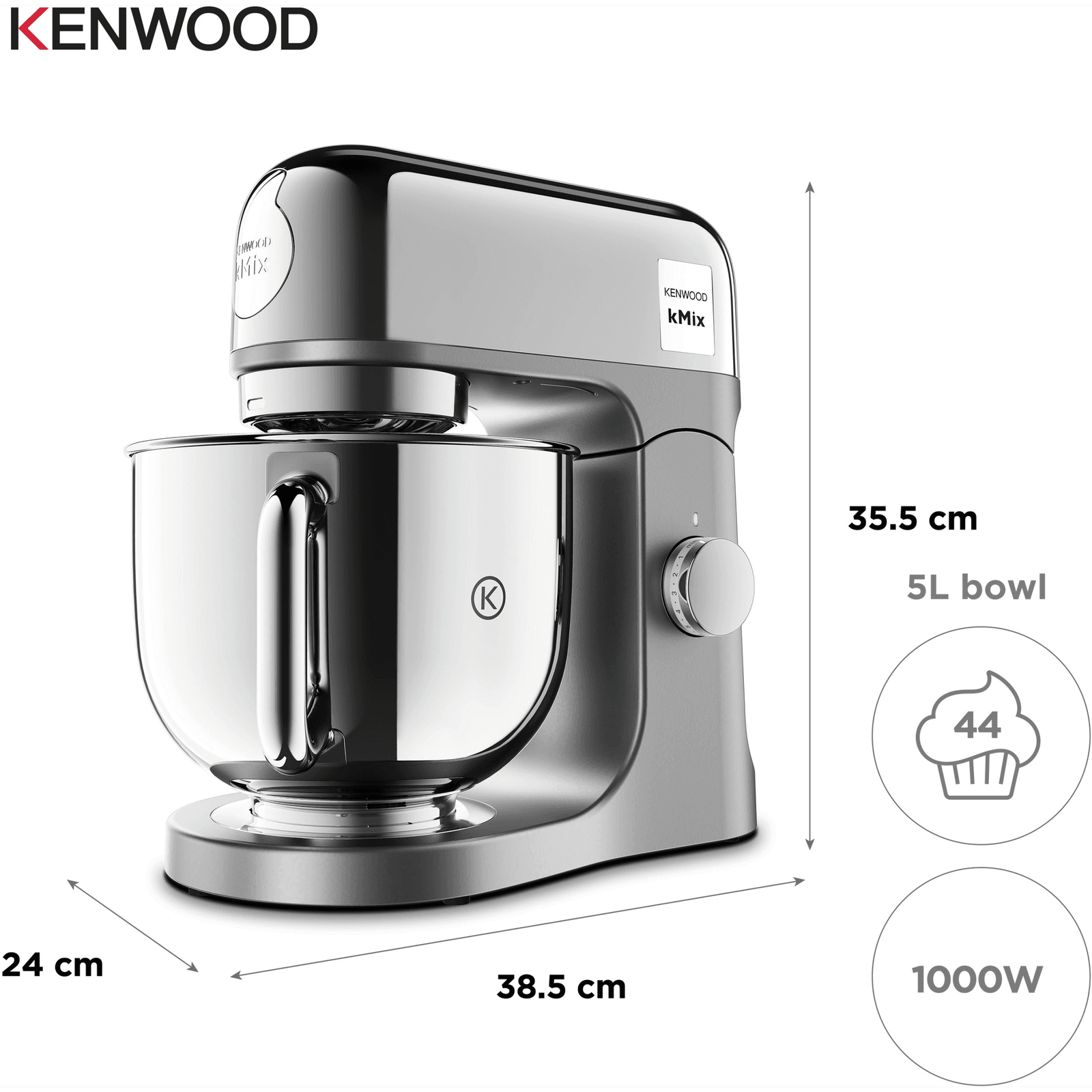 Kenwood kMix Special Edition Stojaci mixér 1000 W Chróm, Šedá