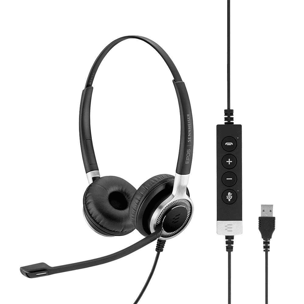 EPOS IMPACT SC 660 ANC USB Slúchadlá s mikrofónom Kábel Pres hlavu Hovor / hudba USB Typ-A Čierna, Strieborná