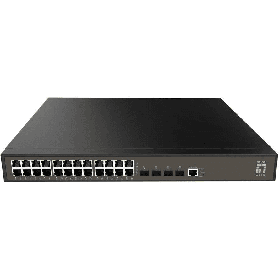 LevelOne GEL-2871 sieťový prepínač Riadený L2+ Gigabit Ethernet (10/100/1000) 1U Čierna
