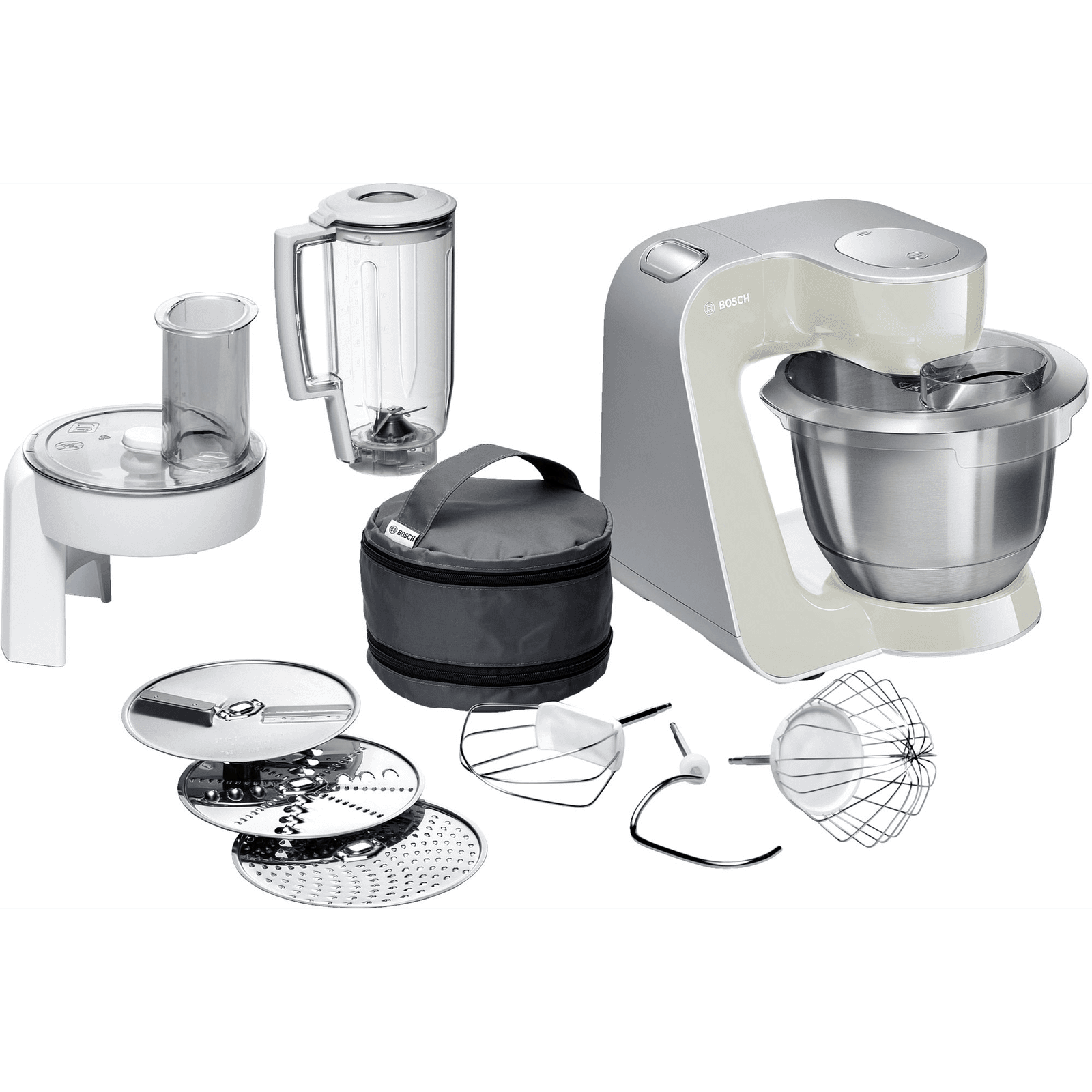 Bosch MUM58L20 kuchynský robot 1000 W 3,9 L Šedá, Nerezová oceľ, Biela
