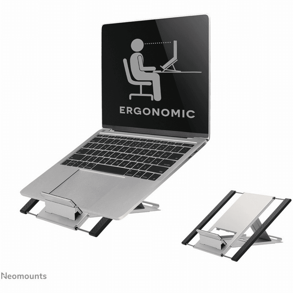 Neomounts NSLS100 stojan na laptop Polica s ramenom pre notebook Strieborná 55,9 cm (22")