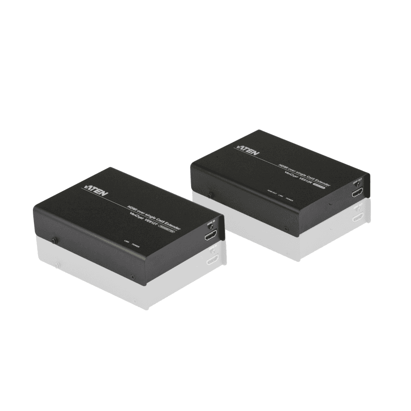 ATEN VE812 audio / video predlžovač AV vysielač a prijímač Čierna