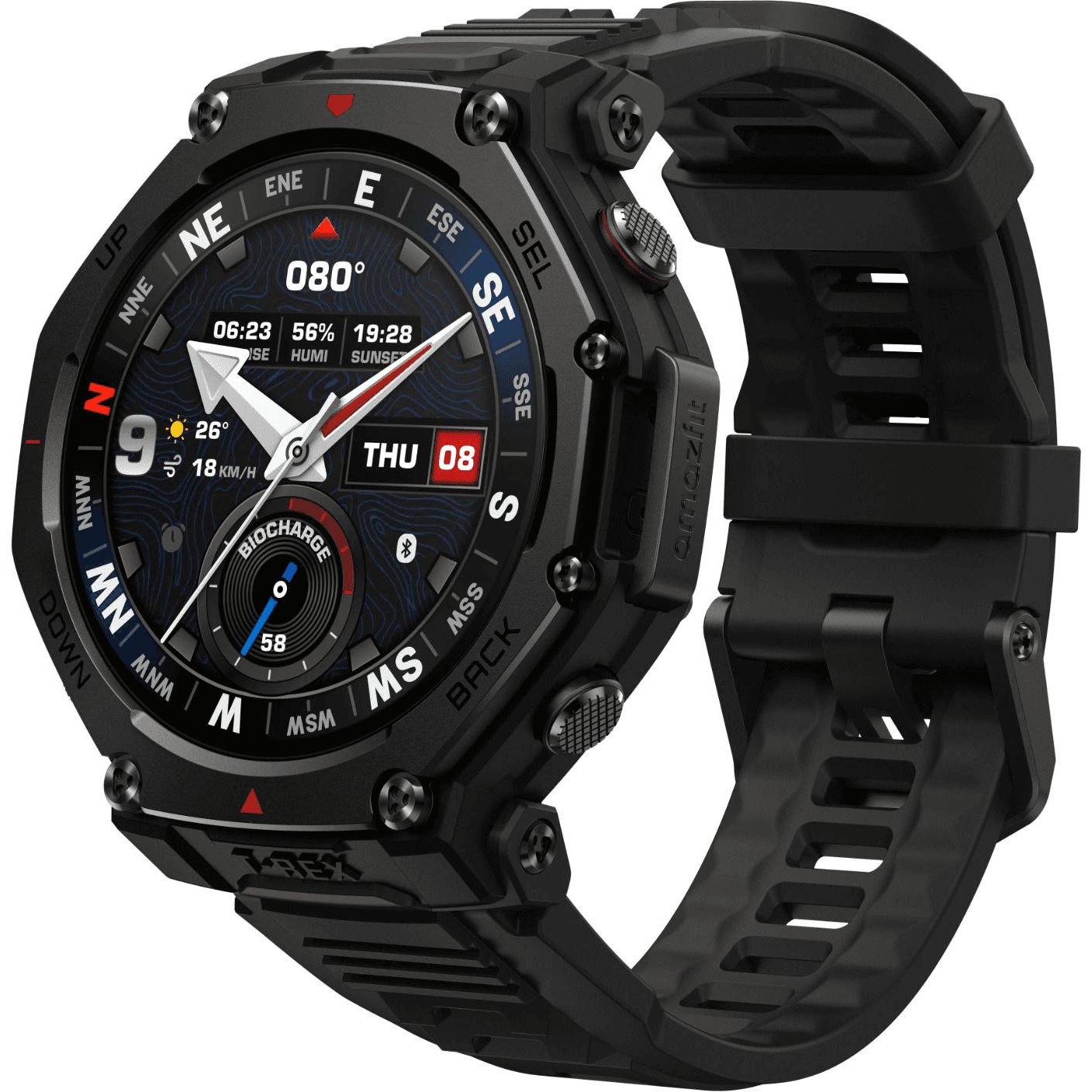 Amazfit T-Rex 3 Pro 3,81 cm (1.5") AMOLED 48 mm Digitálny Dotyková obrazovka Čierna GPS