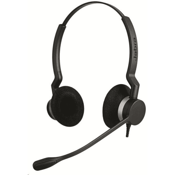 Jabra Biz 2300 QD Duo Slúchadlá s mikrofónom Kábel Pres hlavu Kancelária / call centrum Bluetooth Čierna