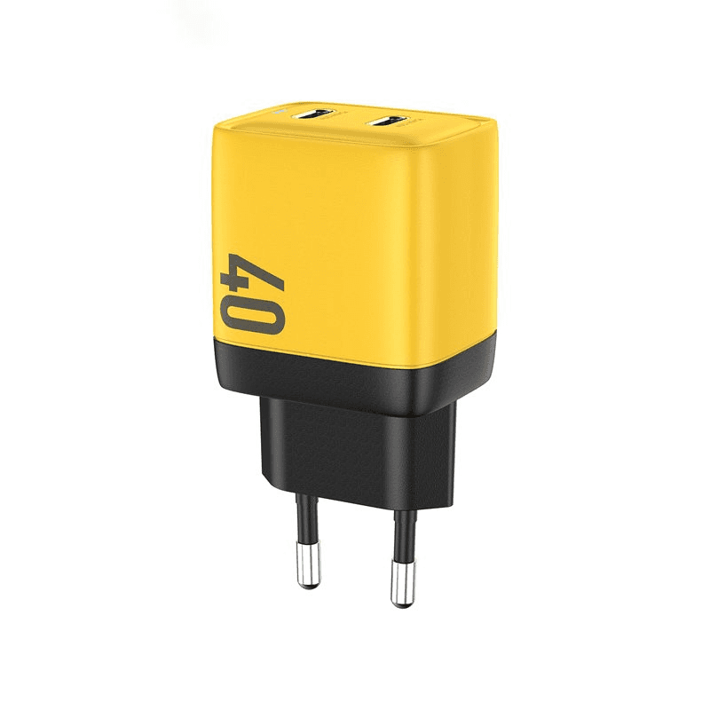 WEKOME Nabíjačka sieťová 2x USB-C Super Fast Charger GaN 40W žltá