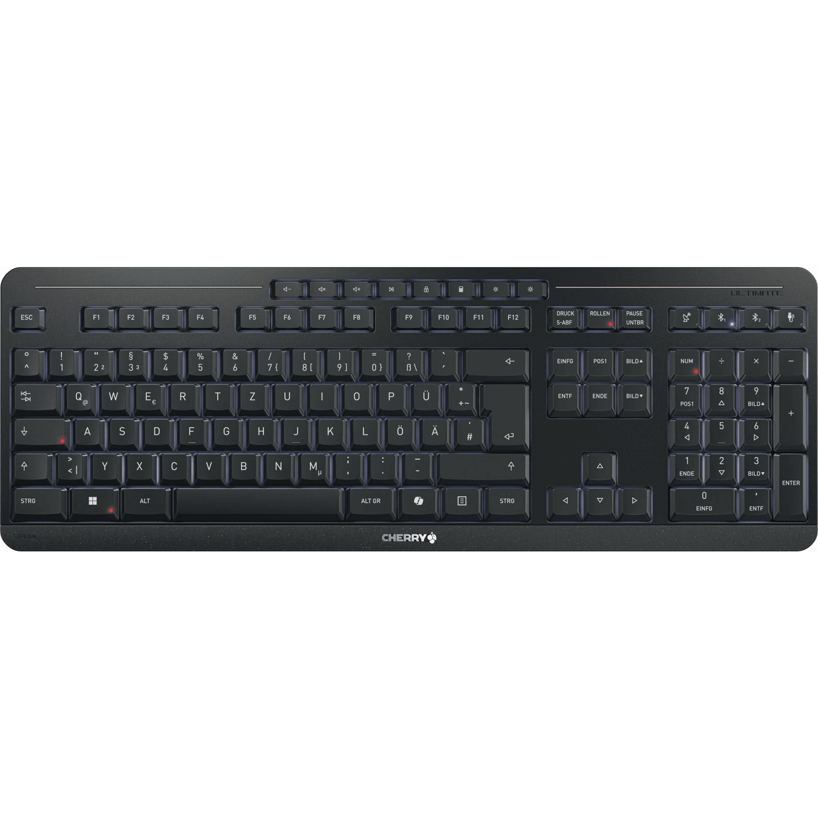 CHERRY Stream keyboard ultimate klávesnica Domov / kancelária USB + RF Wireless + Bluetooth QWERTZ Nemecký Čierna