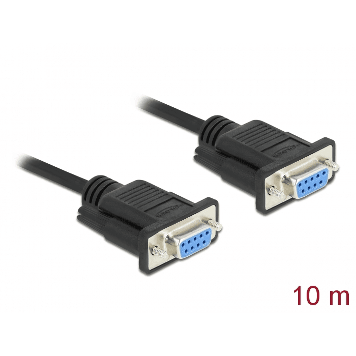 Sériový kábel RS-232 D-Sub 9-pin F-F null modem CTS/RTS 10 m Delock 87783