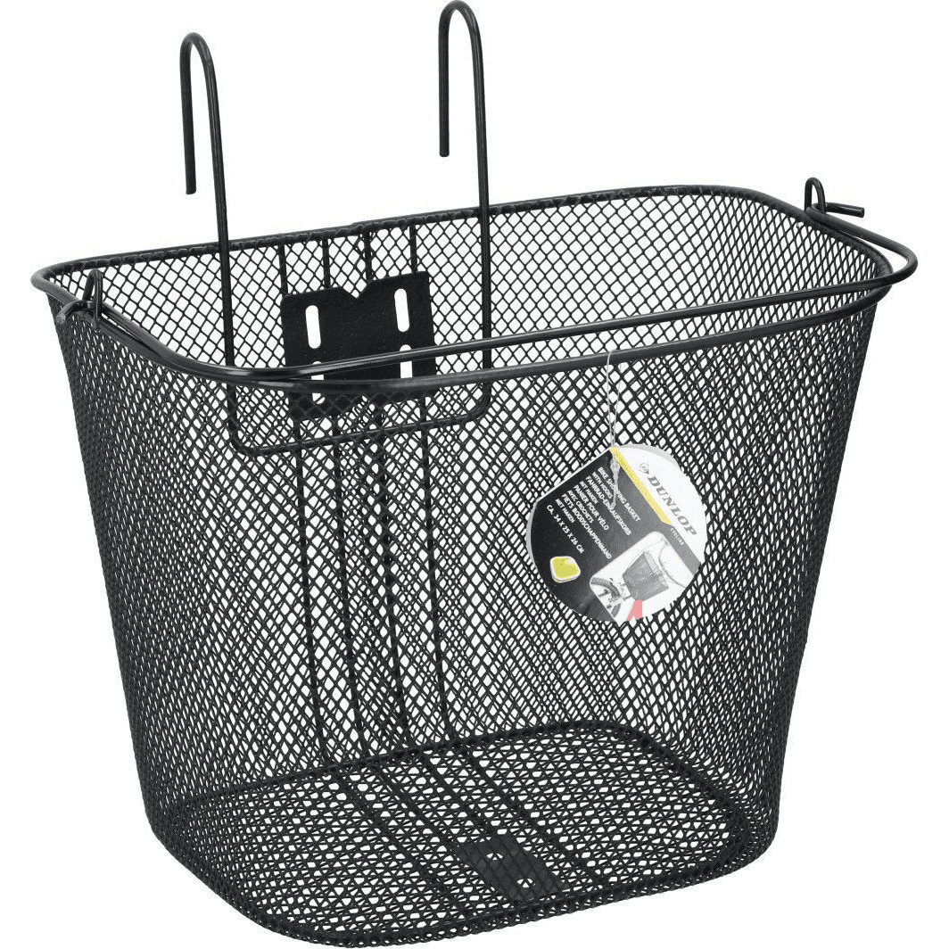 Predný košík na bicykel Dunlop čierny kovový 22 l s rúčkou