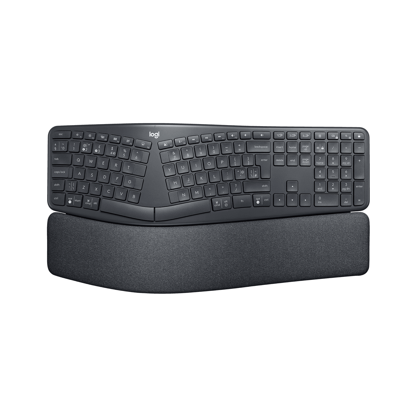 Logitech Ergo K860 for Business klávesnica Kancelária RF Wireless + Bluetooth UK International Grafit