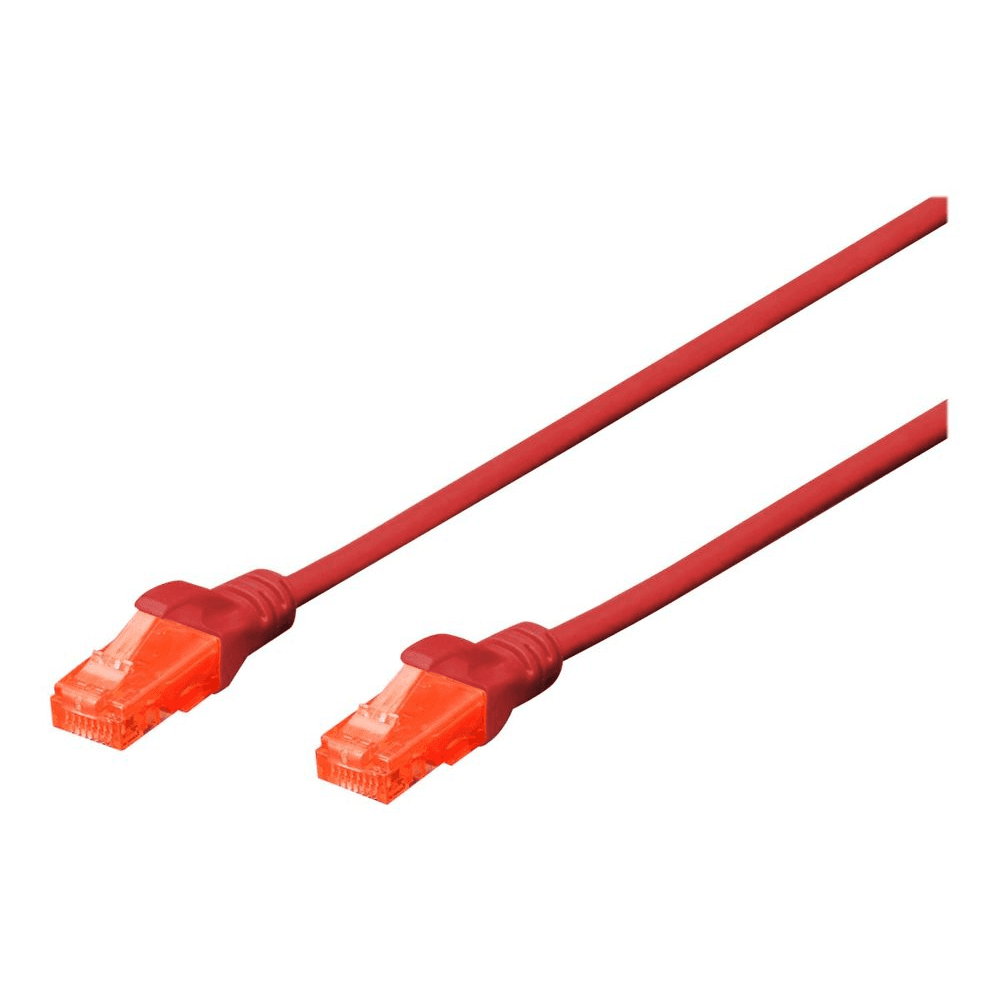 Patch kábel Digitus U/UTP 6 RJ45 / RJ45 0,25 m červený