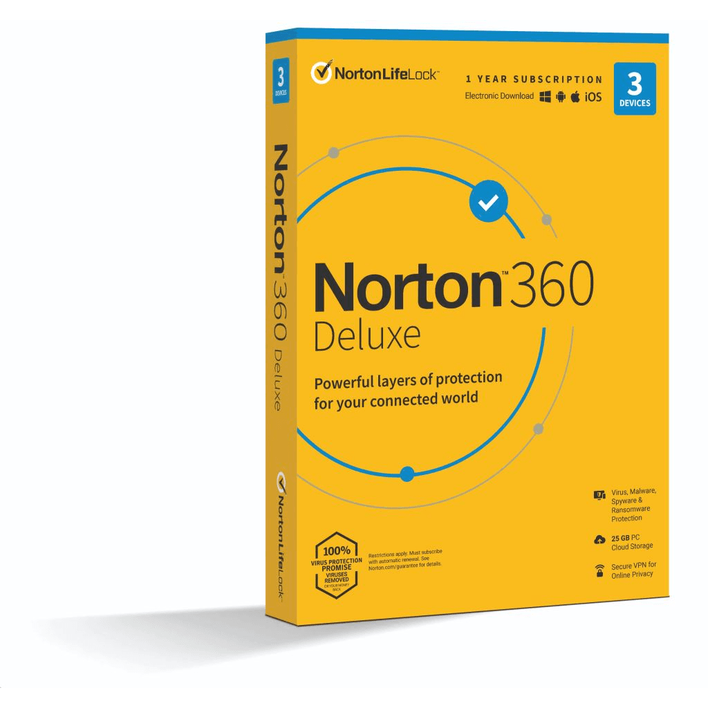 NortonLifeLock Norton 360 Deluxe 25GB HU 1 používateľ 3 zariadenia 1 rok licencia
